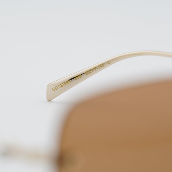 Gucci GG1923SA 003 Sunglasses Gold with Pearl Square Frame, Brown Lenses main image 6